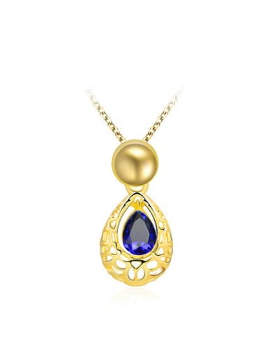 Exquisite Hollow Water Drop Glass Stone Necklace