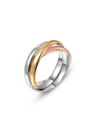Fashion Three Color Geometric Shaped Ring