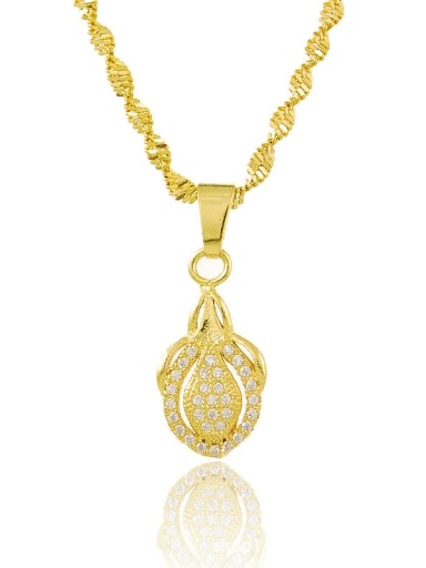 Shimmering 24K Gold Plated Rhinestone Geometric Necklace