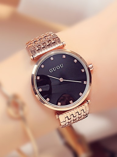 2018 GUOU Brand Simple Rose Gold Plated Watch