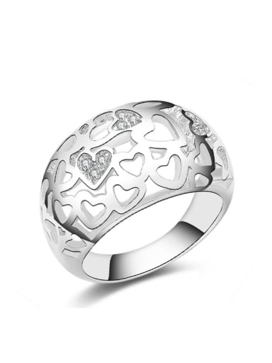 Silver Plated Smooth Exaggerate Style Women Ring