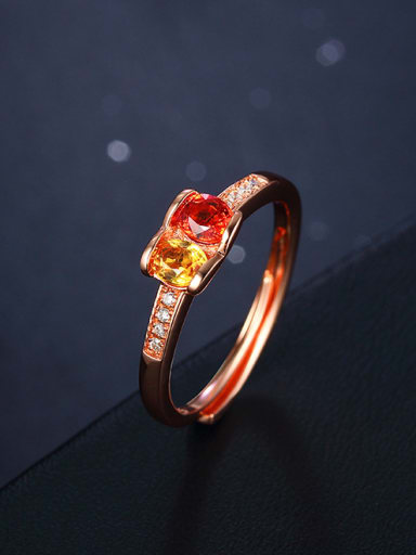 Rose Gold Plated Gemstones Zircon Multistone ring