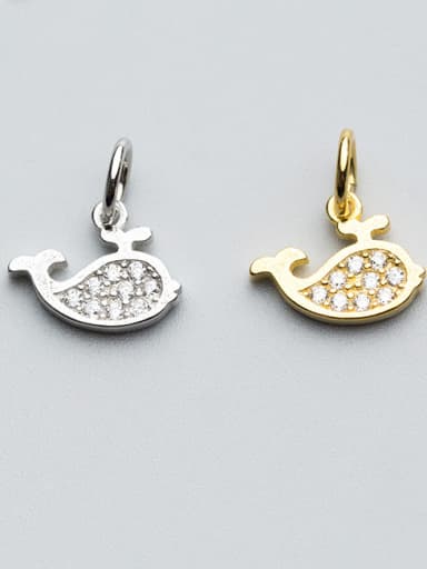 925 Sterling Silver With 18k Gold Plated Cute fish Charms