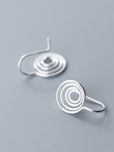 925 Sterling Silver With Silver Plated Simplistic Mosquito Coils Hook Earrings