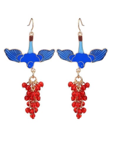 Fashion Beads Birds Luxury Women Alloy Drop hook earring
