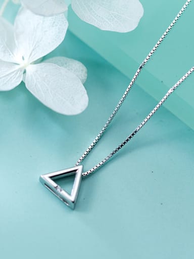 Women Fresh Triangle Shaped S925 Silver Necklace