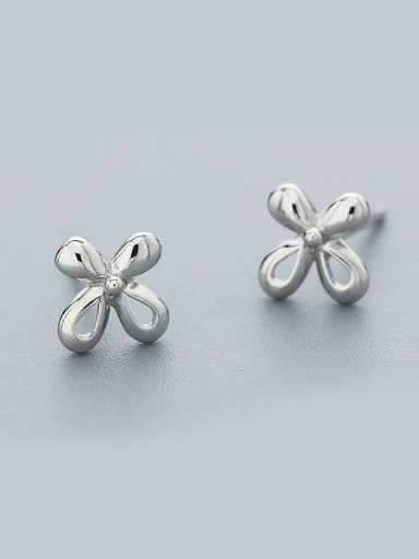 Women 925 Silver Flower Shaped cuff earring