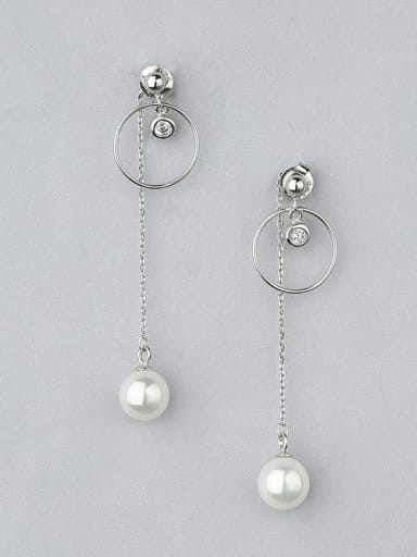 925 Silver All-match Pearl Drop Earrings