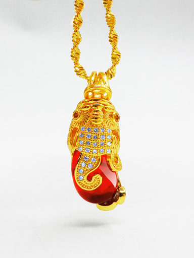 Red Stone Chinese Elements Pendant