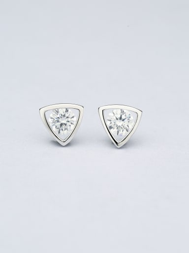 Exquisite Triangle Zircon Silver Earrings