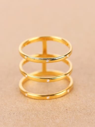 Fashion Three-band Zircon Ring
