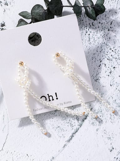 Alloy With 18k Gold Plated Fashion Imitation Pearl Charm Earrings