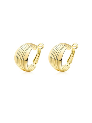 Delicate 18K Gold Plated Round Line Design Earrings