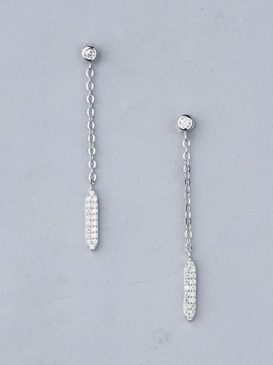 925 Silver Geometric Zircon Stud Earrings