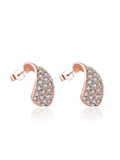 Rose Gold Plated Austria Crystal Stud Earrings