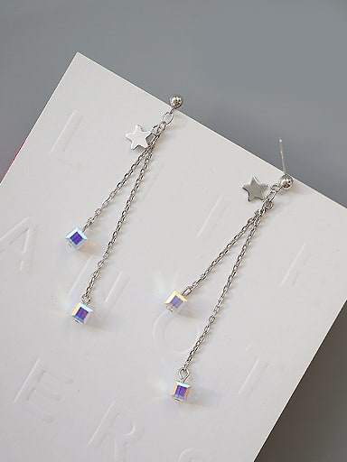 Fashion Cubic Crystal Little Star Drop Earrings