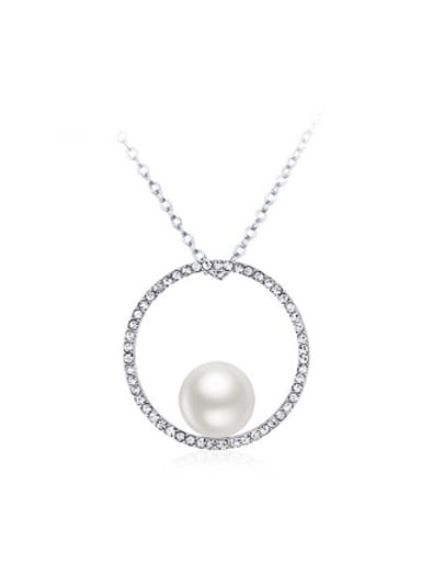 Simple Artificial Pearl Rhinestones Necklace