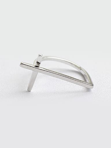 Personalized Simple Cross Silver Ring