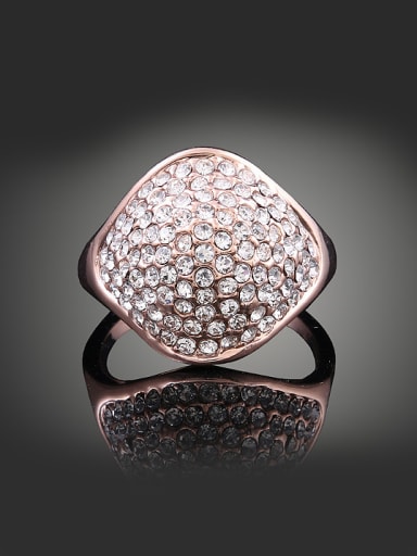 Rose Gold Plated Tiny Rhinestones Alloy Ring