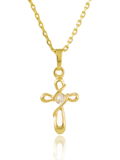 High Quality Hollow Cross Shaped Rhinestone Necklace