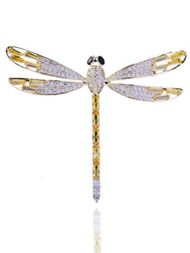 Copper With Cubic Zirconia Cute Insect dragonfly Brooches