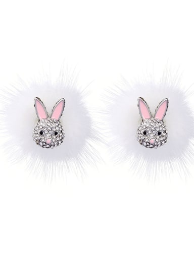 Pretty  Pink Rabbit Fashion Stud Earrings