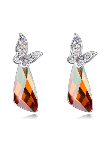 Fashion austrian Crystals Butterfly Alloy Earrings