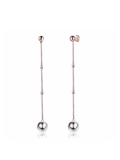 Creative Rose Gold Plated Beads Drop Earrings