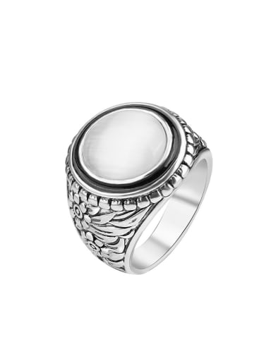 Retro style White Opal Stone Alloy Ring