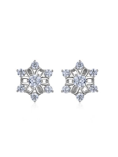 Exquisite Snowflake Shaped Rhinestone Stud Earrings