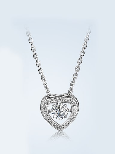 Fashion Zircon Heart-shaped Necklace