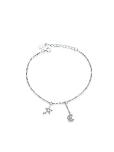 Star Moon Delicate Accessories Silver Bracelet