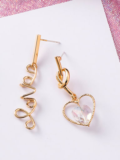 Alloy With Imitation Gold Plated Simplistic Heart Drop Earrings