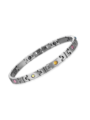 Fashion Colorful Rhinestones Titanium Bracelet