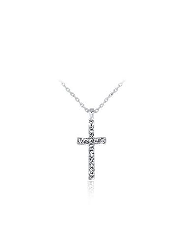 Creative Platinum Plated Cross Shaped Necklace