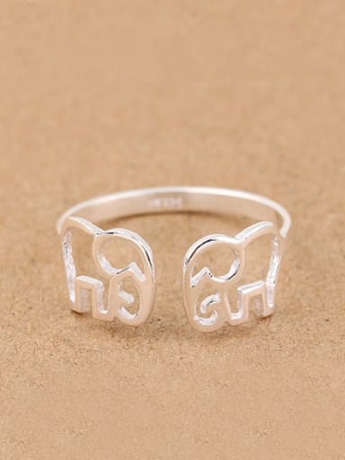 Hollow Little Elephants Opening Midi Ring