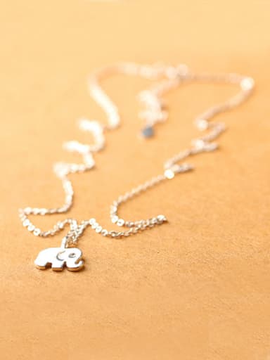 Simple Little Elephant Silver Necklace