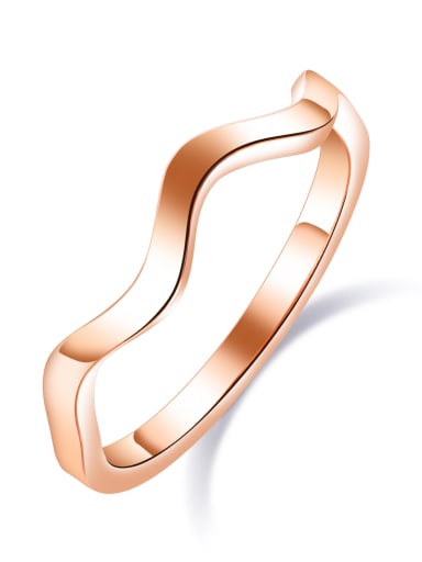 Stainless Steel With Rose Gold Plated Simplistic wave Rings