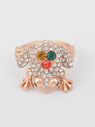 Personalized Rose Gold Plated Frog Cubic Rhinestones Alloy Ring