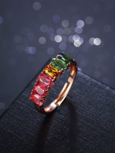 Multi-color Gemstones Multistone ring