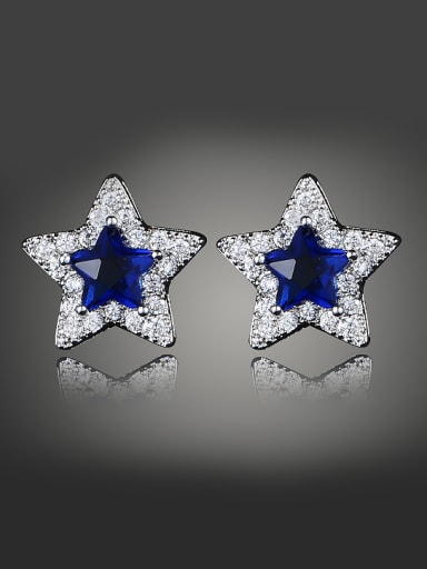 Fashion AAA Zirconias-covered Star Copper Stud Earrings
