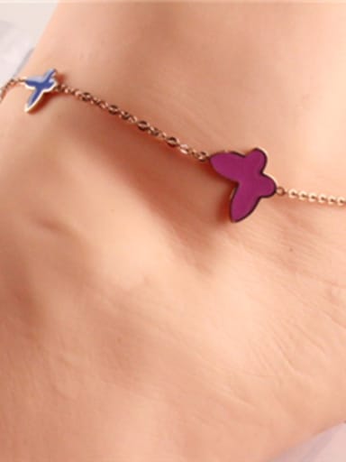 Color Glue Butterfly Accessories Anklet