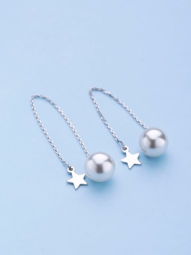 Temperament Star Shaped Pearl Line Earrings