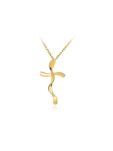 Personality Gold Plated Cross Shaped Necklace