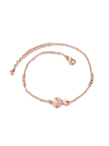 Simple Rose Gold Plated Titanium Anklet