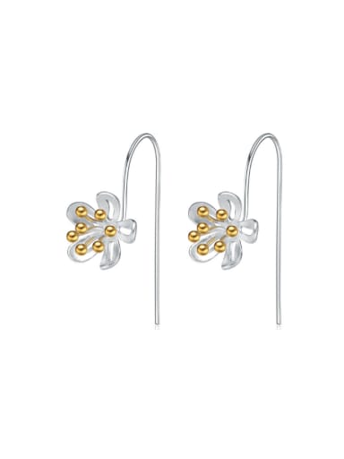 Sun Flower Two Color Plated Fashion Earrings