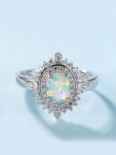 2018 Oval Opal Stone Engagement Ring