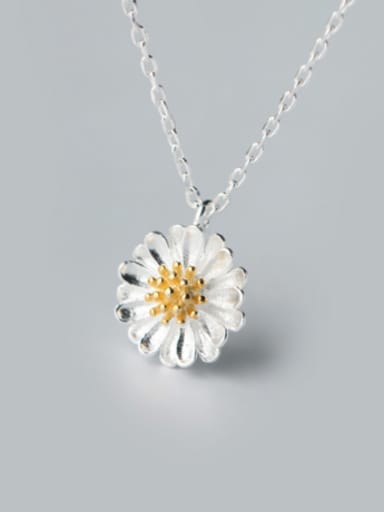 S925 silver beautiful daisy necklace