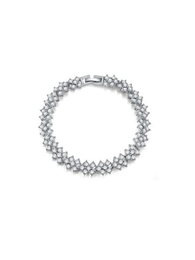Delicate Platinum Plated Geometric Shaped Alloy Bracelet