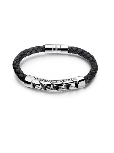 Stainless Steel With Platinum Plated Simplistic Round Bracelets